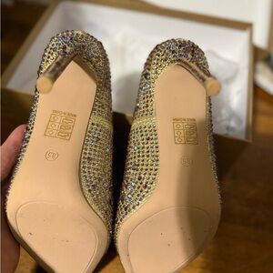 Elegant Gold Studded Women's Heels